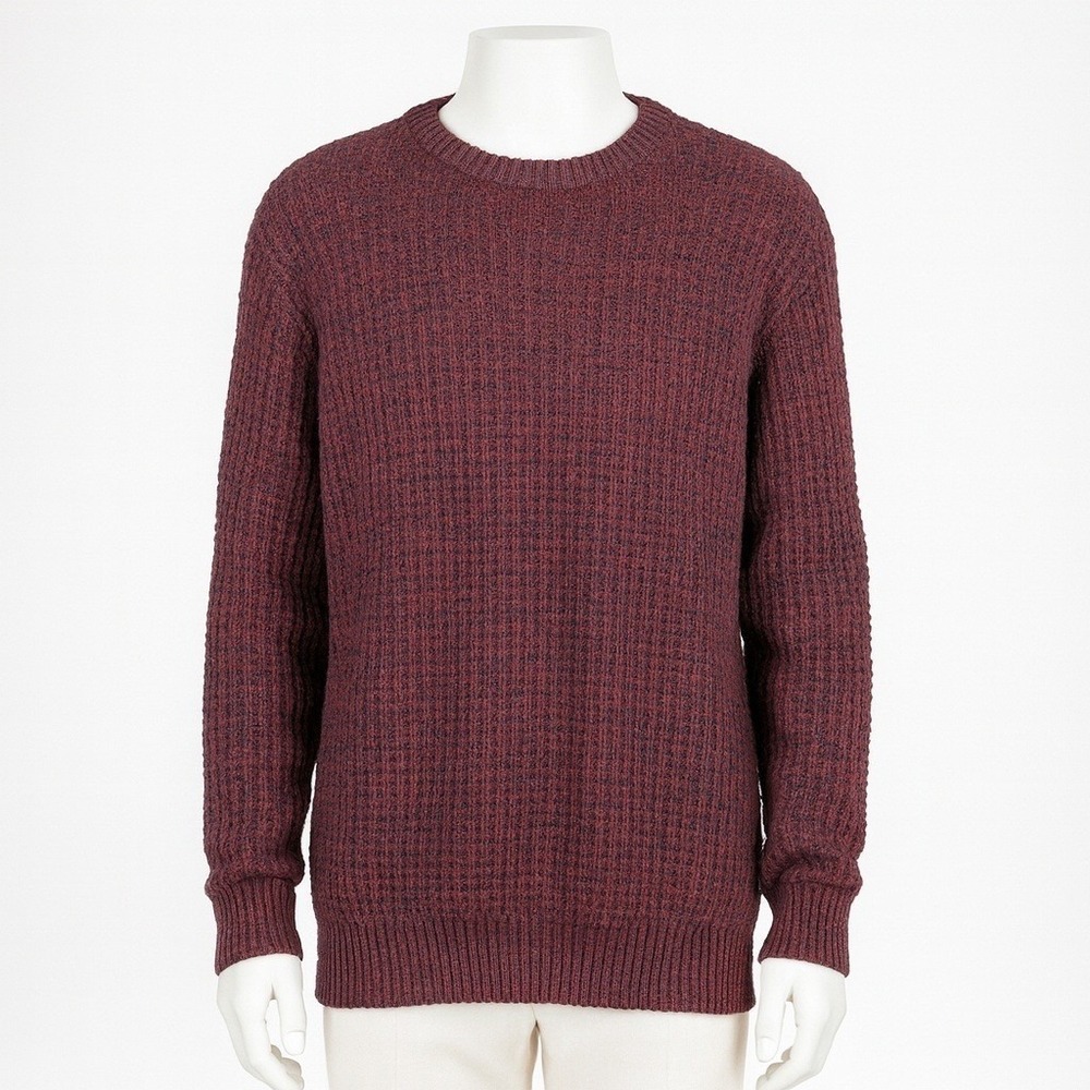 Vtg Claiborne Mens L Maroon Knit Crewneck Sweater Pullover‎ Baggy Preppy Ivy Y2K
